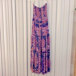Abel The Label Purple Paisley Floral Maxi Dress